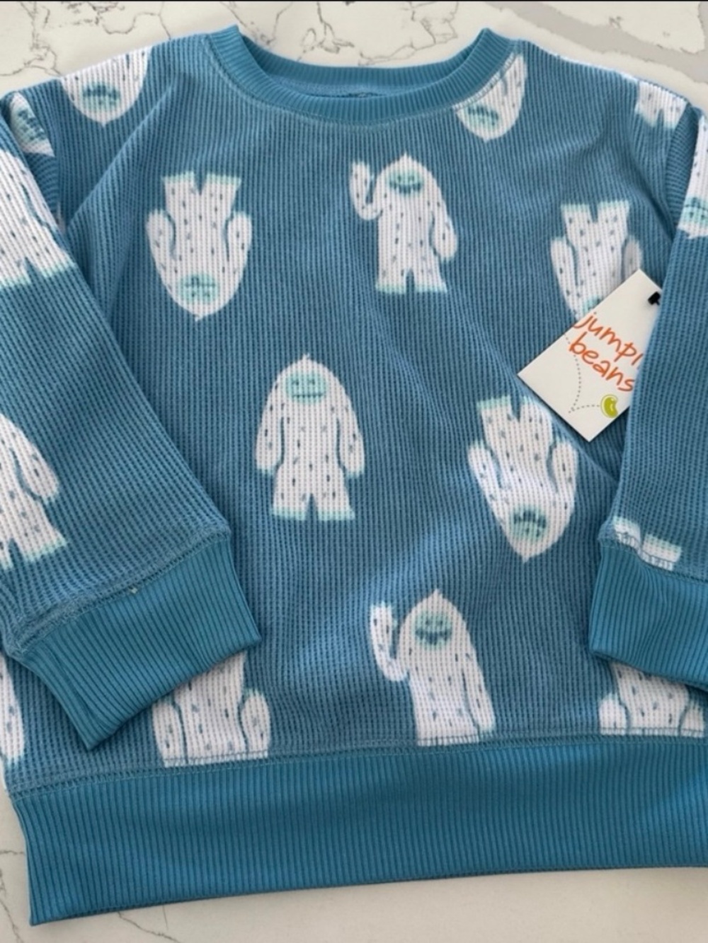 Jumping Beans Boys Yeti Print Long Sleeve Thermal Top 2T NWT